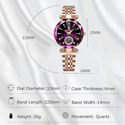 ✨Montre de luxe imperméable et brillante en acier inoxydable Moissanite pour femme 🔥 50% Reduction aujourd'hui 🔥